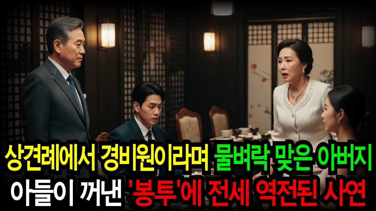 상견례에서 경비원이라며 물벼락 맞은 아버지, 아들이 꺼낸 '봉투'에 전세 역전된 사연 #인생사연 #가족사연 #감동사연 #시니어사연 #오디오사연