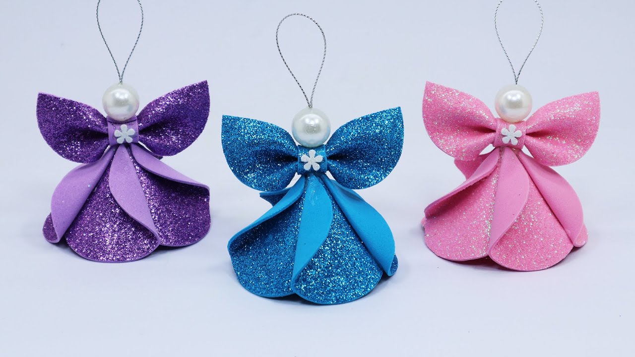 Christmas Angel Ornaments 👼 DIY Christmas Tree Decorations 🎄 Foam Sheet Crafts