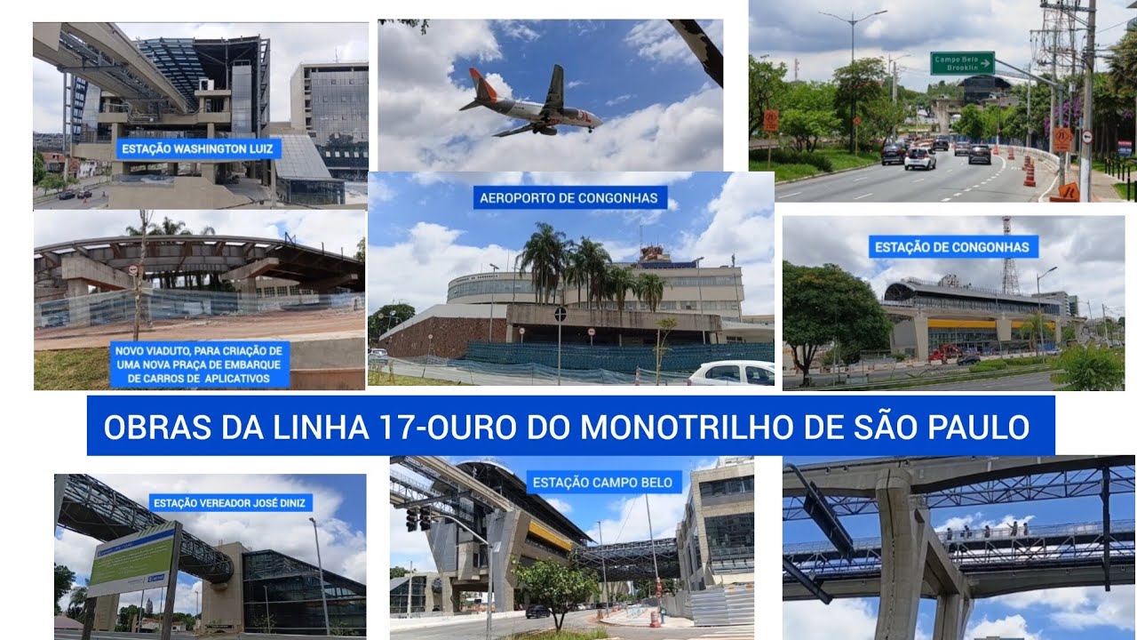 OBRAS DA LINHA 17-OURO DO MONOTRILHO DE SÃO PAULO SP ZONA SUL 