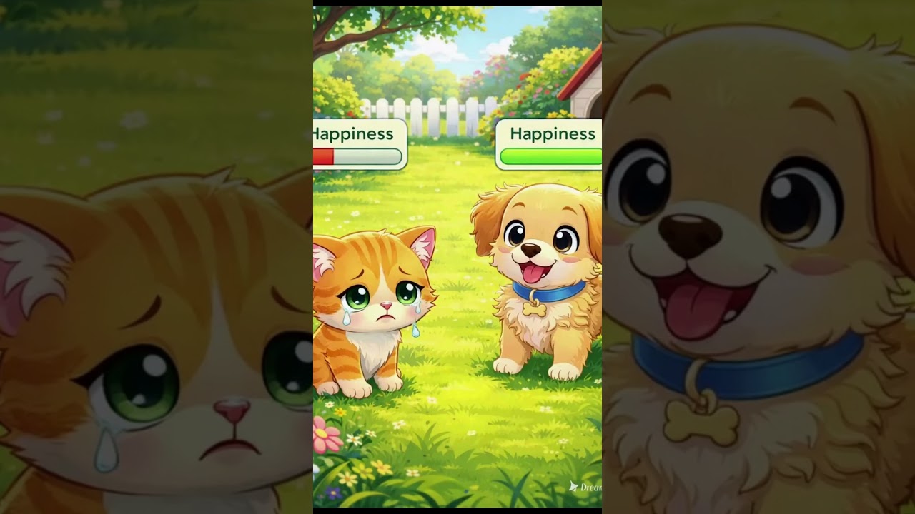 😢🐱 + 😄🐶 Can the Puppy Cheer Up the Cat 
