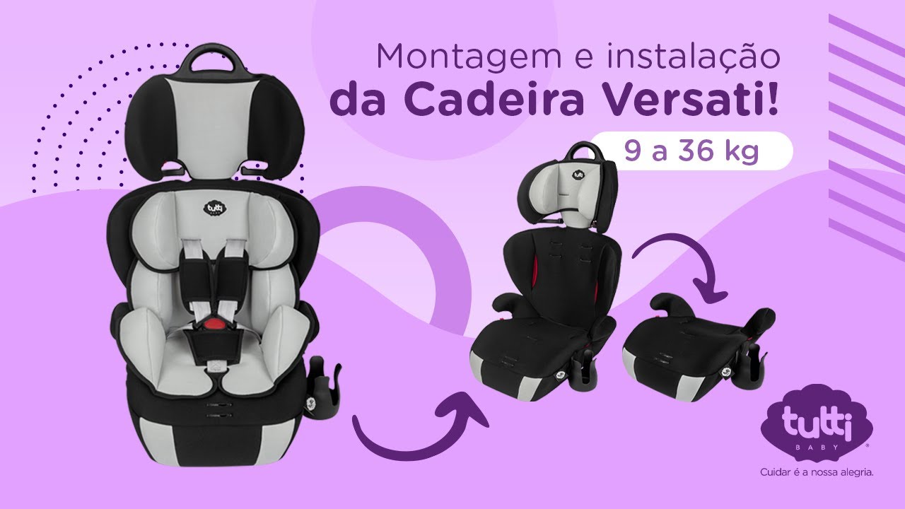Como instalar a Cadeira Versati no carro - Grupo I, II e III