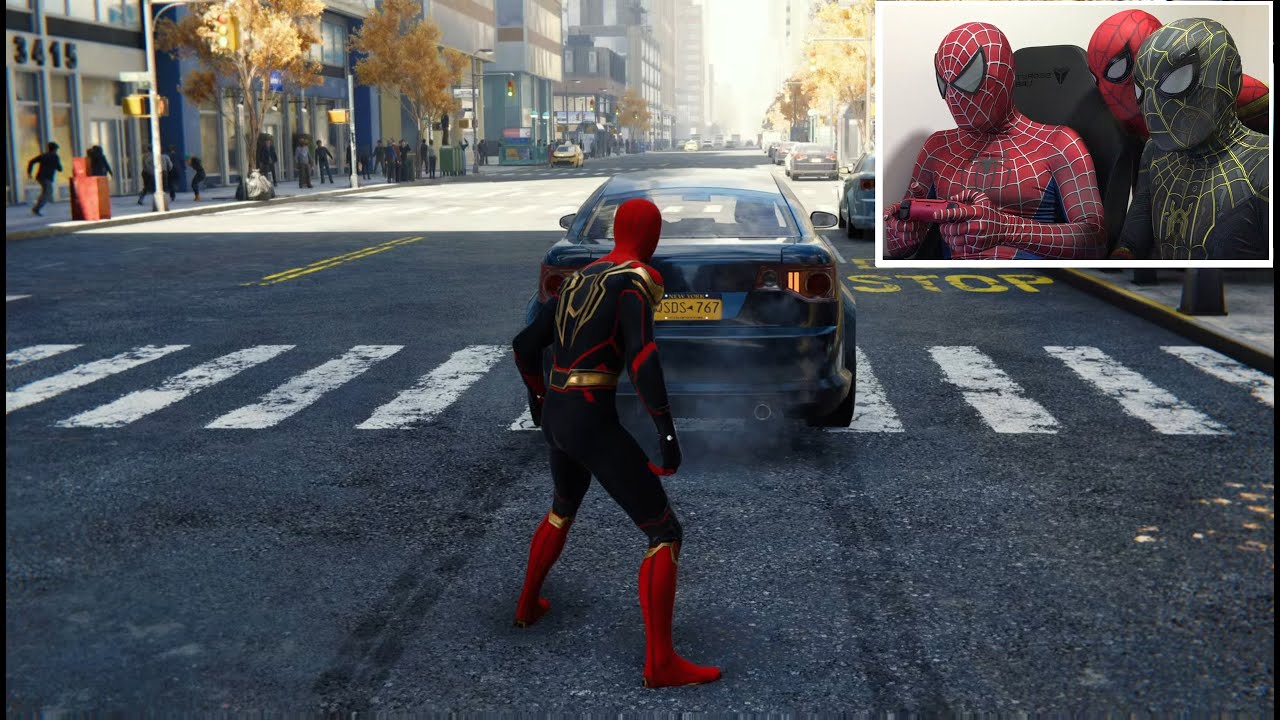 Spiderman No Way Home Gameplay PS5 with special guest Bully Maguire Spiderman (Free Roam)