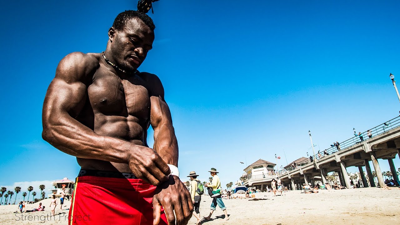 Sékou, The Tumbling Beast from West Africa visits Strength Project Huntington Beach