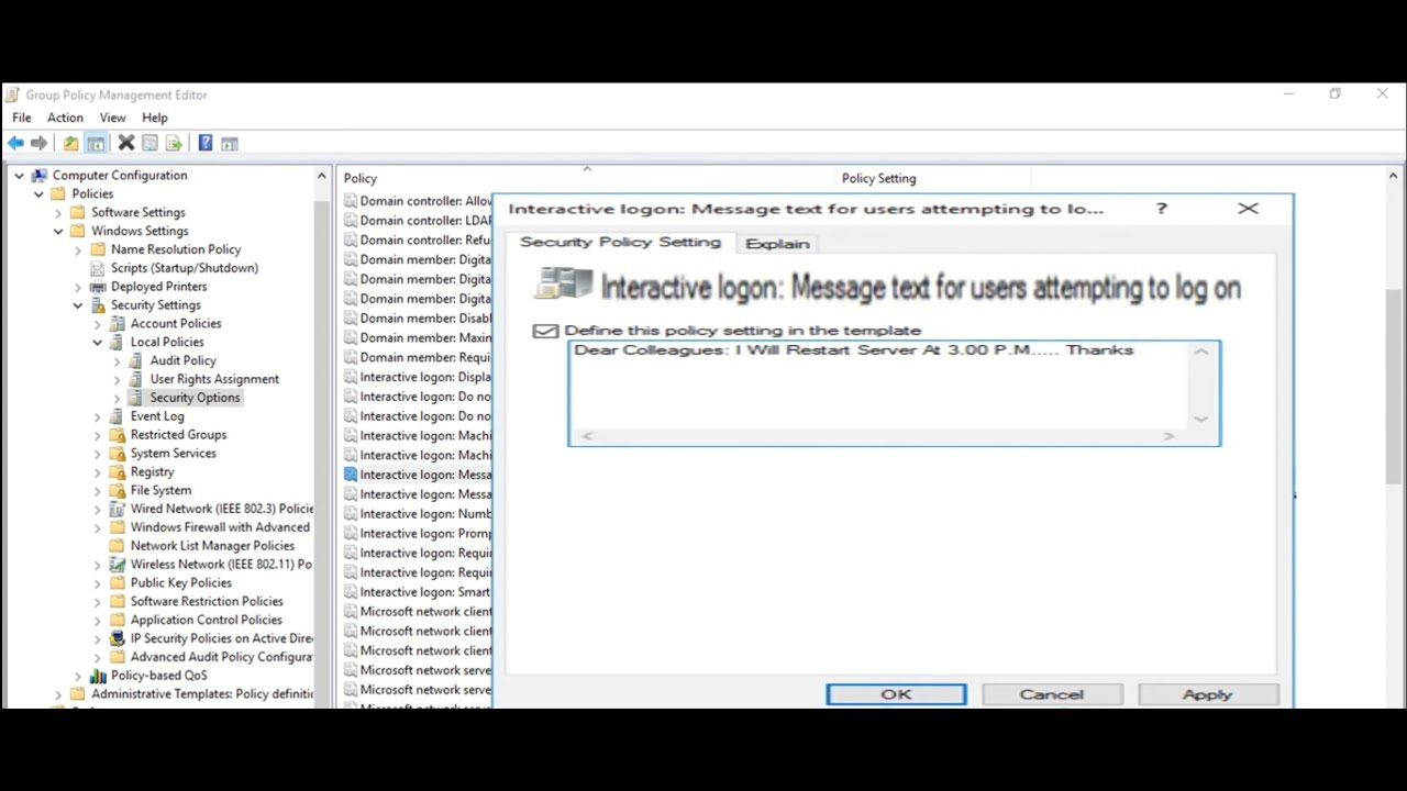 How To Send Message To All Users During Logon Using Group Policy