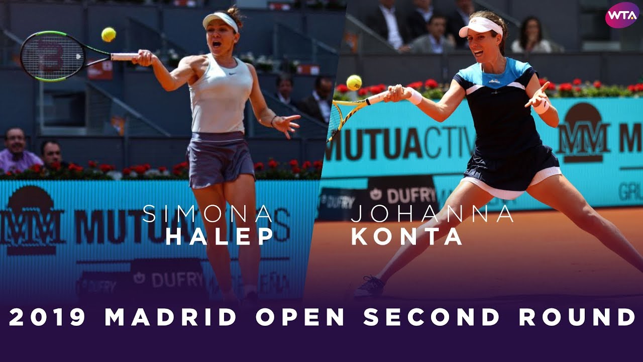 Симона Халеп против Йоханны Конты | Второй круг турнира Madrid Open 2019 | Лучшие моменты WTA