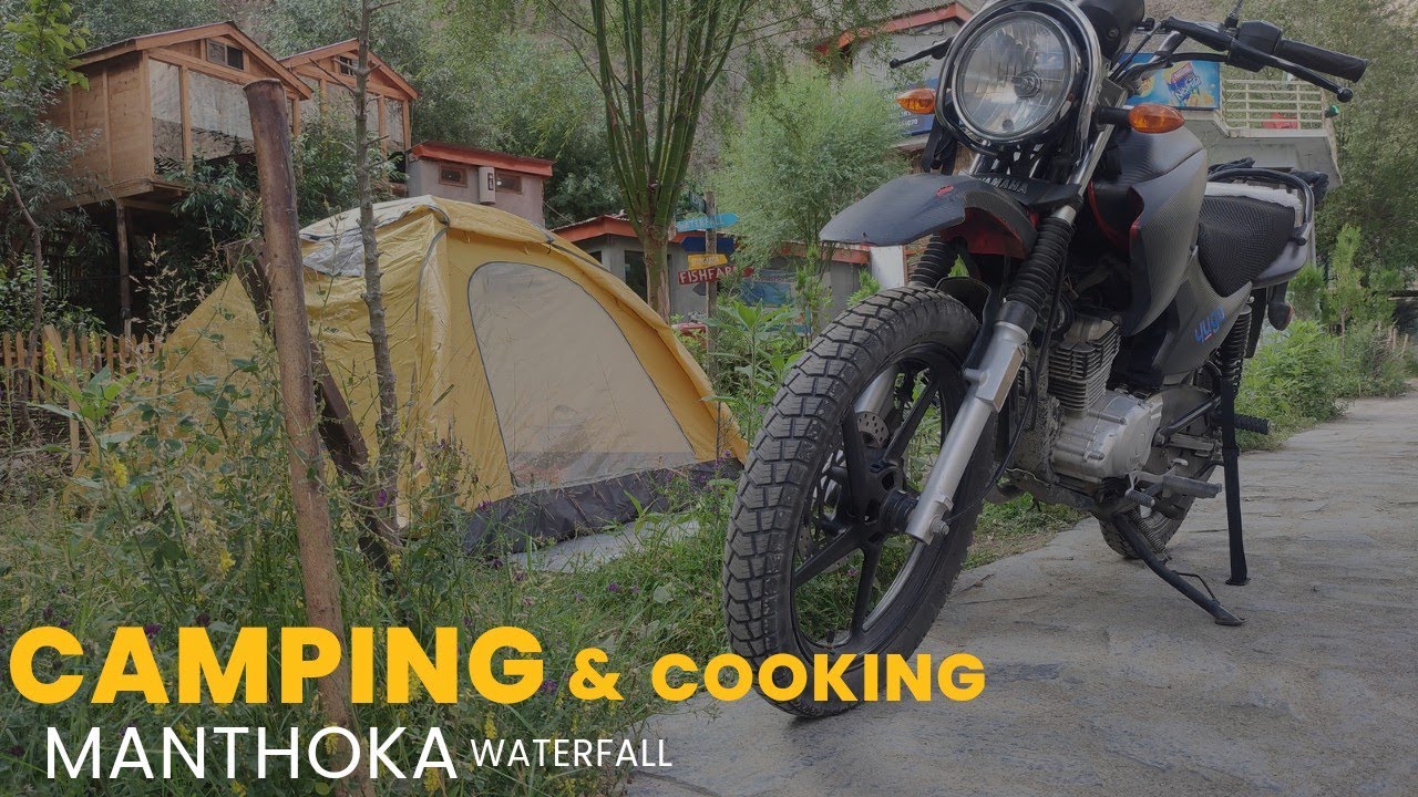Wildlife Camping and Cooking at Manthoka Waterfall Kharmang Skardu | Motorcycle Ride | ASMR