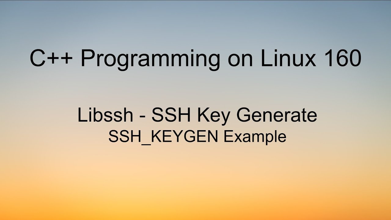 Программирование на C++ в Linux — генерация ключей RSA с помощью Libssh