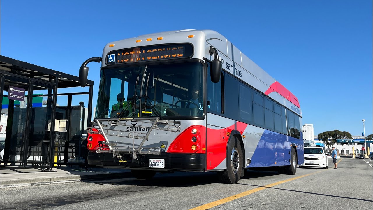 ⁴ᴷ⁶⁰ NEW BUS | SamTrans 2024 Gillig Low Floor Plus EV 40' #5000 on SFO Route Lot D