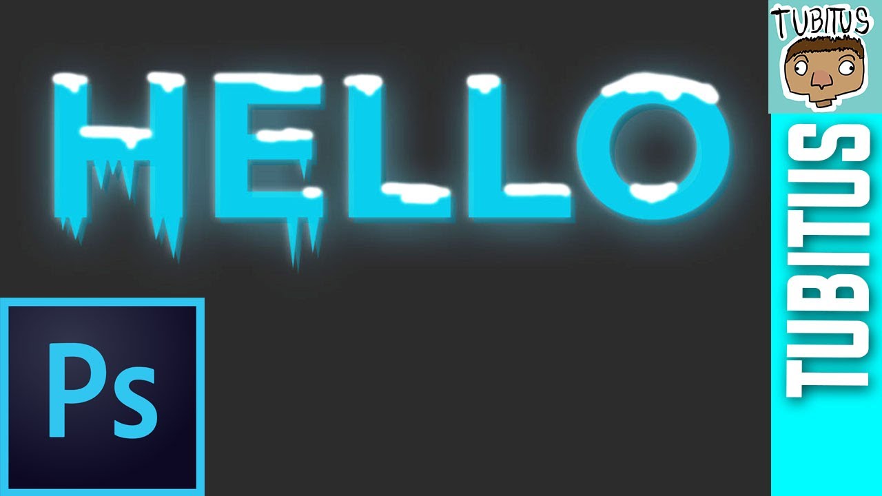 How to make cartoon ice letters in Adobe Photoshop step by step Tutorial for beginners