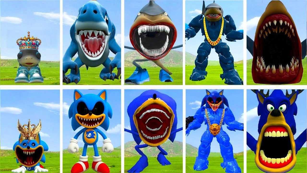 NEW EVOLUTIONARY VARIETIES OF MONSTER KING TRALALERO TRALALA VS MONSTER KING SONIC EXE IN GARRYS MOD