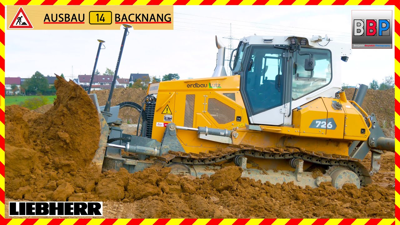 ⚠️ Liebherr PR 726 ⚠️ Oberbodenabtrag, B14 Backnang, 2024.  #bulldozer #liebherr