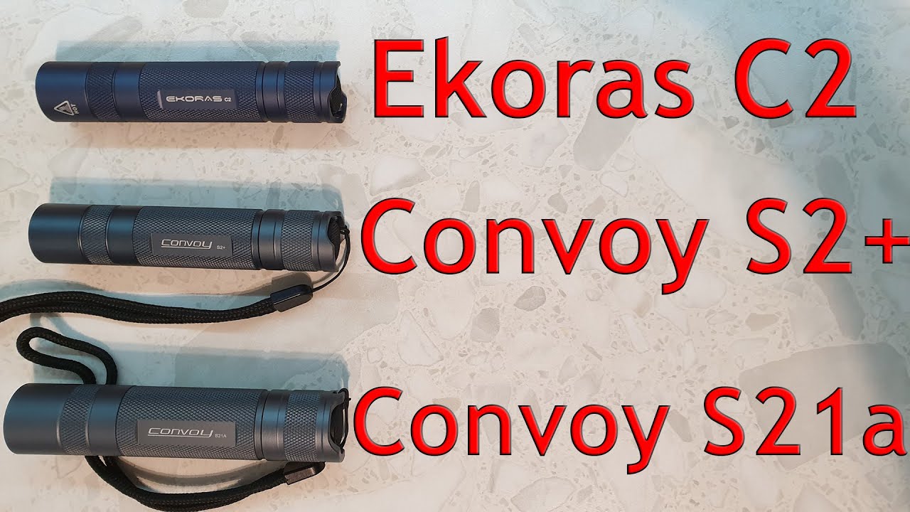 Фонарь Ekoras C2 SST40 обзор, сравнение с Convoy S21a SST40 5000 mA и Convoy S2+ XM-L2 2800 mA