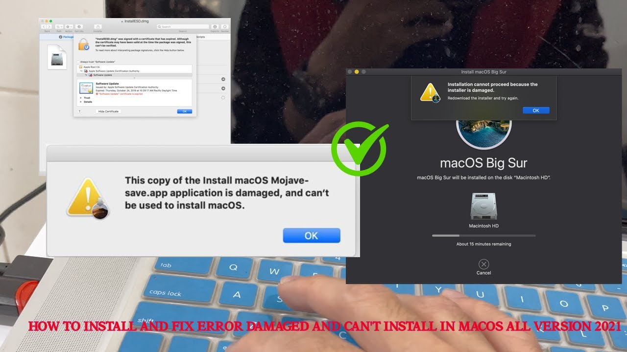 How to Install and Fix Error damaged and can't install in macOS all version 2022