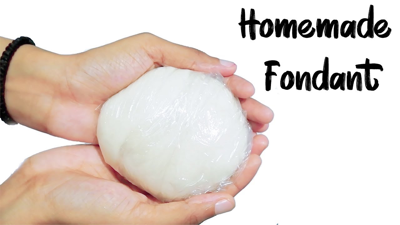 Homemade fondant in 3 Ingredient - Easy fondant recipe without agar agar , gelatin & marshmallow