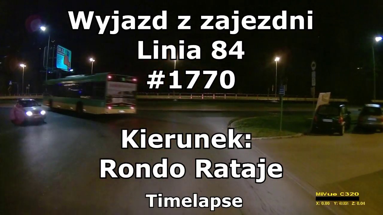 Wyjazd z zajezdni MPK Poznań #1770 Zaj. Warszawska - Rondo Rataje[TIMELAPSE]