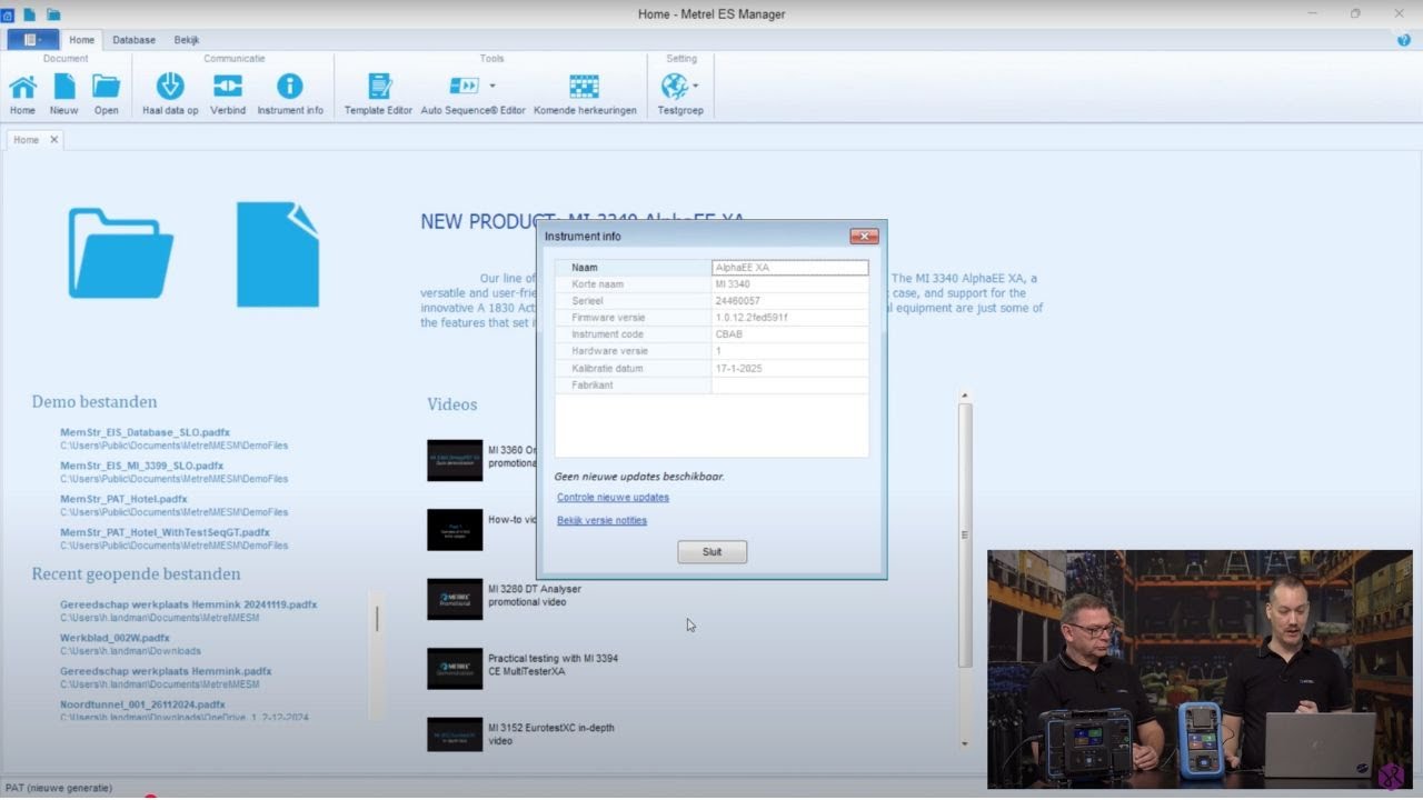 Metrel ES Manager tutorial: projecten, metingen & AutoSEQUENCES maken