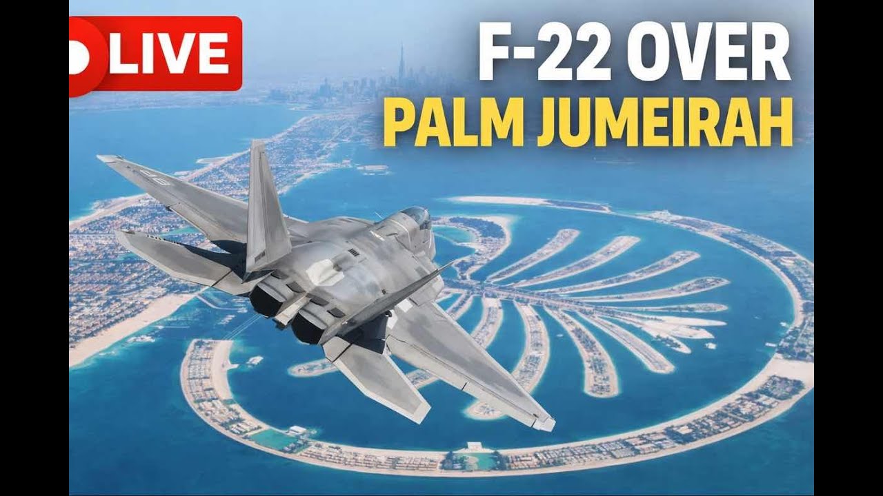 🔴 LIVE: USAF F-22 Raptor Low Pass Over Palm Jumeirah, Dubai | Infinite Flight