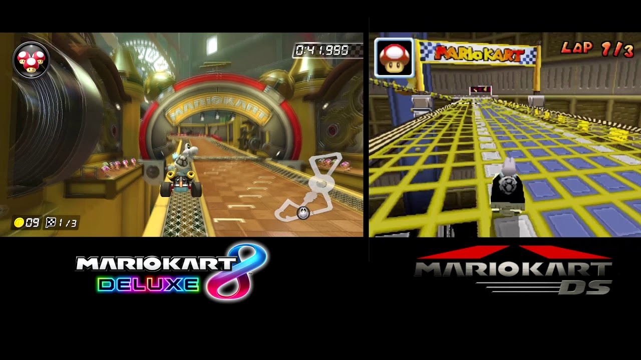 Tick Tock Clock Mario Kart DS and 8 Deluxe Comparison