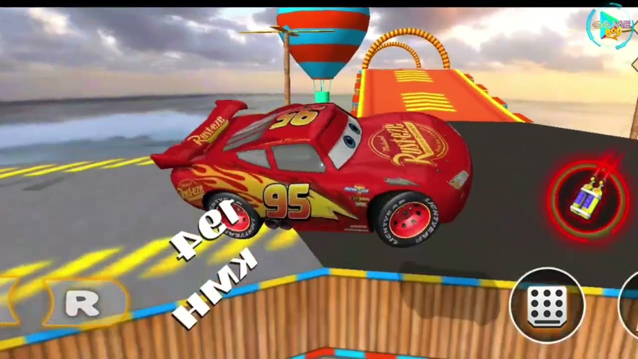 new mega ramp Lightning McQueen stunts #games #androidgames  #newgame w3