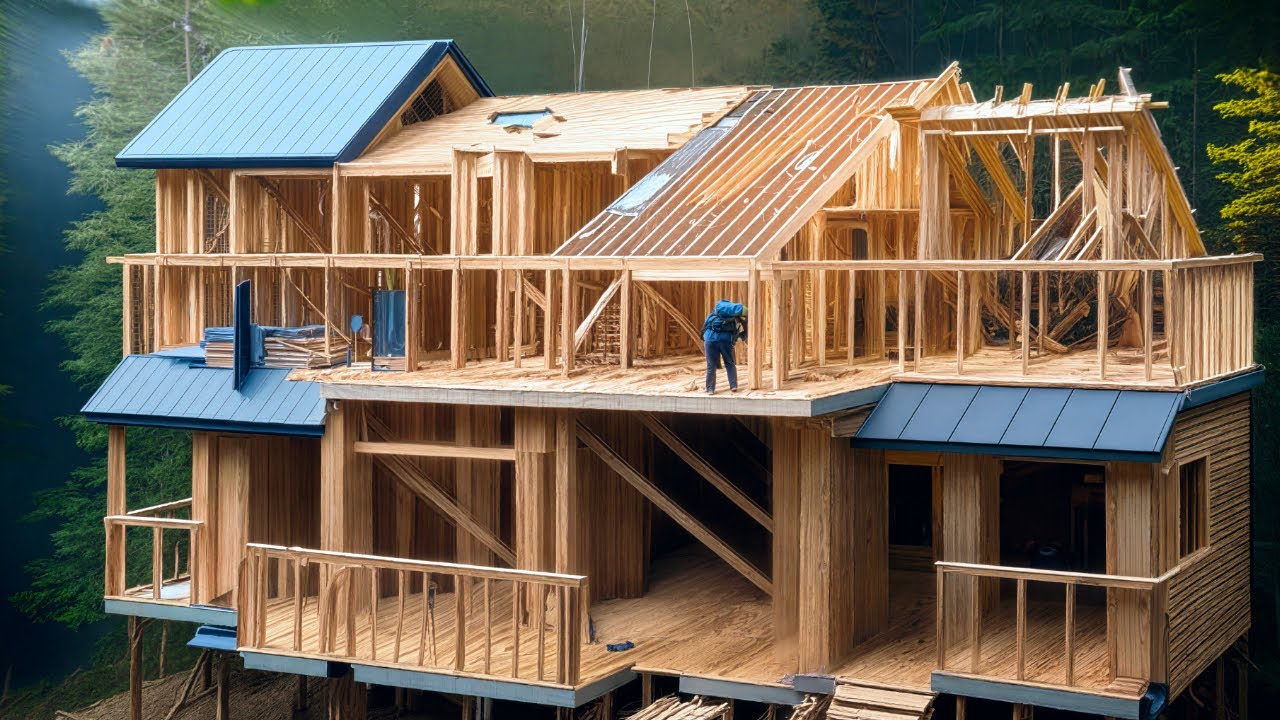 Man Spent 1 Year Building a Huge 2-Storey House