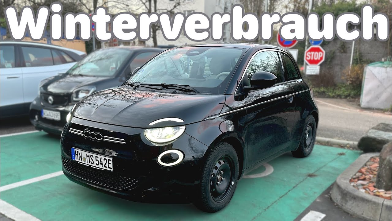 Fiat 500e Reichweite im Winter mit Winterreifen Tempo 120 km/h