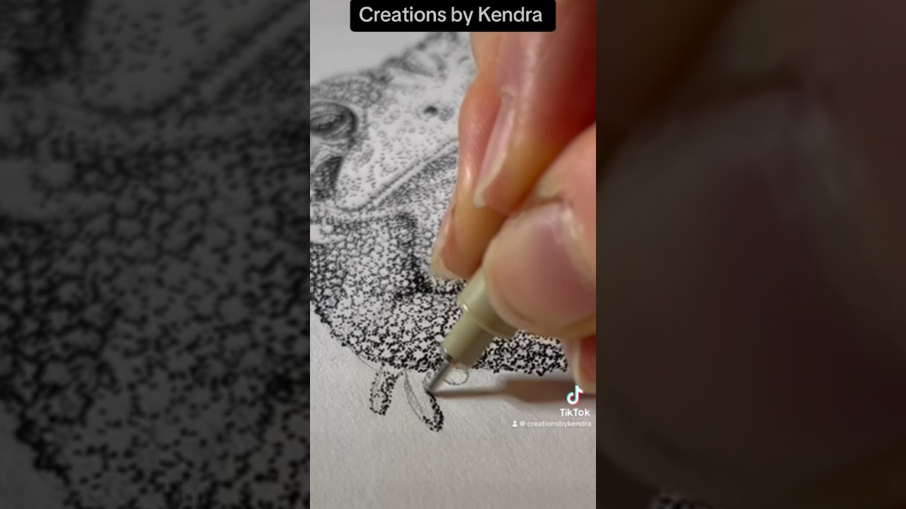 Ink drawing of a toad. #art #drawing #ink #stippling #pointilism #toad #frog