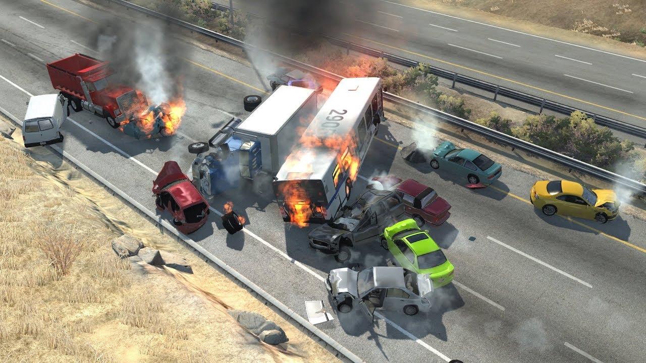 Multi-Vehicle Pileup Crashes 36 | BeamNG.drive