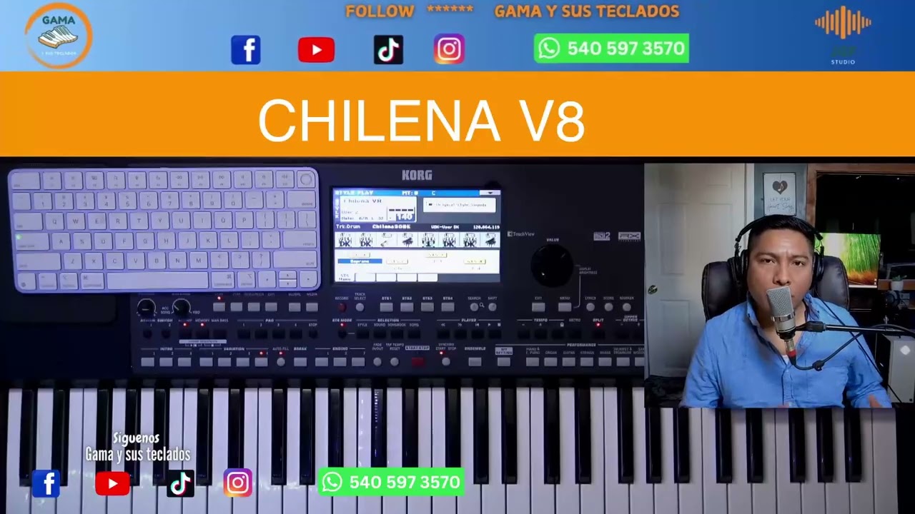 CHILENA V8 STADRD RITMOS KORG PA