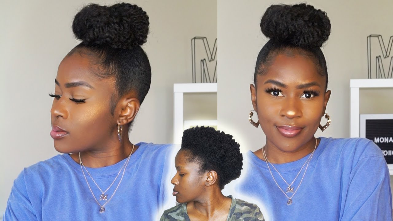 How to do My Signature Donut Bun On Short 4C Natural Hair!!! EASY!!!|Mona B.