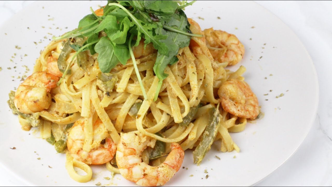 Romige pasta met scampi roomsaus