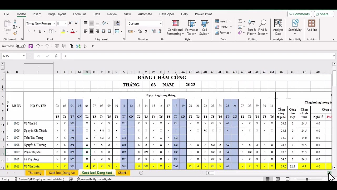Chia Sẻ Cách Tính Công Thử Việc Trong Bảng Chấm Công