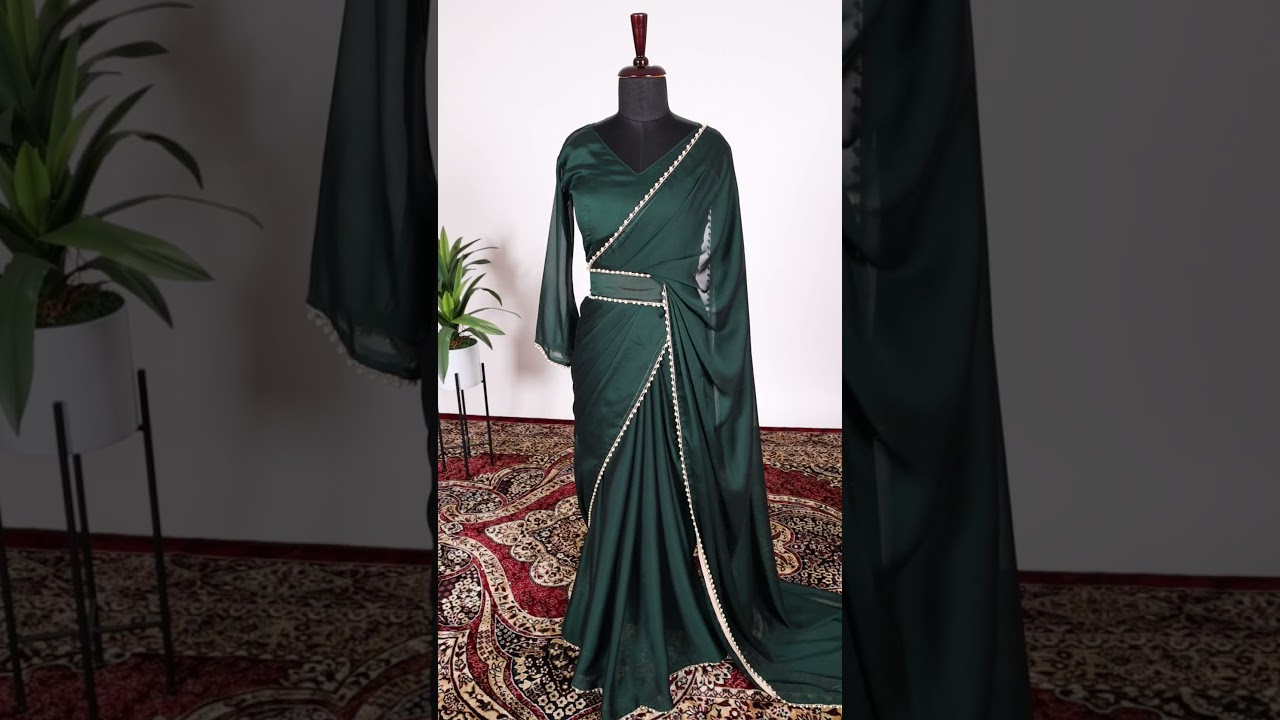 Rangoli Saree With Pearl Lace Border #short #lacebordersaree #plainsaree #cashondelivery