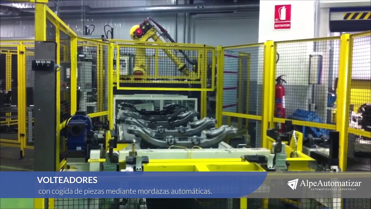 Volteadores para carga y descarga de piezas pesadas, por Alpe Automatizar