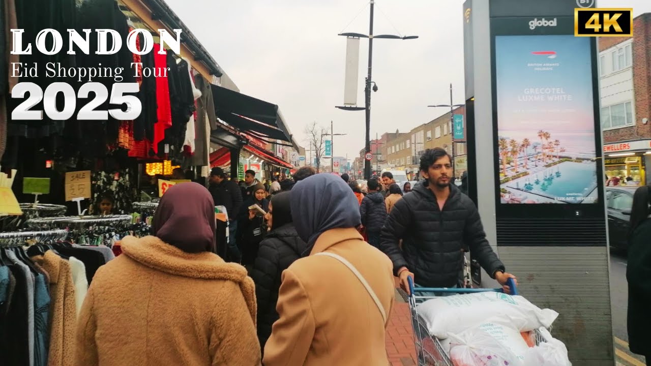 Upton Park-Green Street to Ilford Lane Busy Eid Shopping Walking Tour 2025 | 4k HDR 60fps