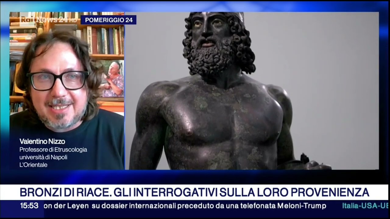 Bronzi di Riace. Gli interrogativi sulla loro provenienza. Rainews Pomeriggio24 19/5/25