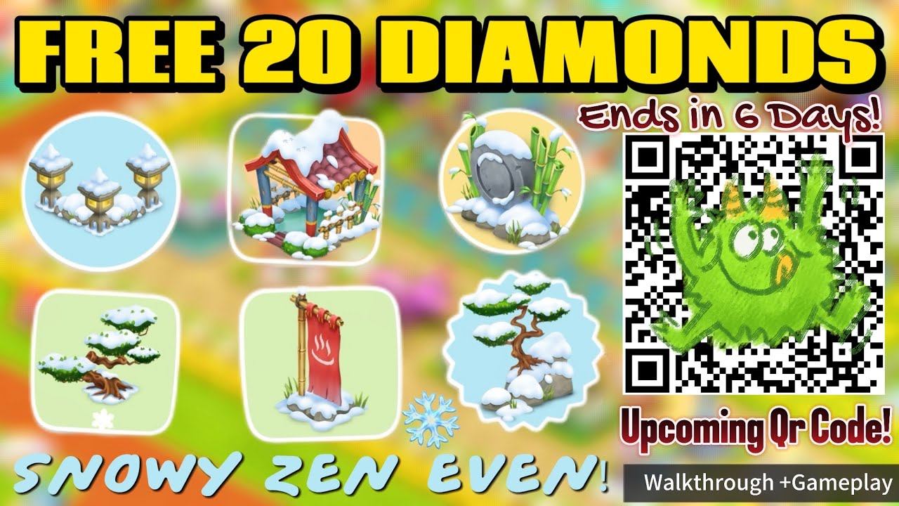 Hay Day: How to Collect All Snowy Zen Decorations ❄️🎨 | QR Codes + 20 Free Diamonds! ⏳ #hayday 