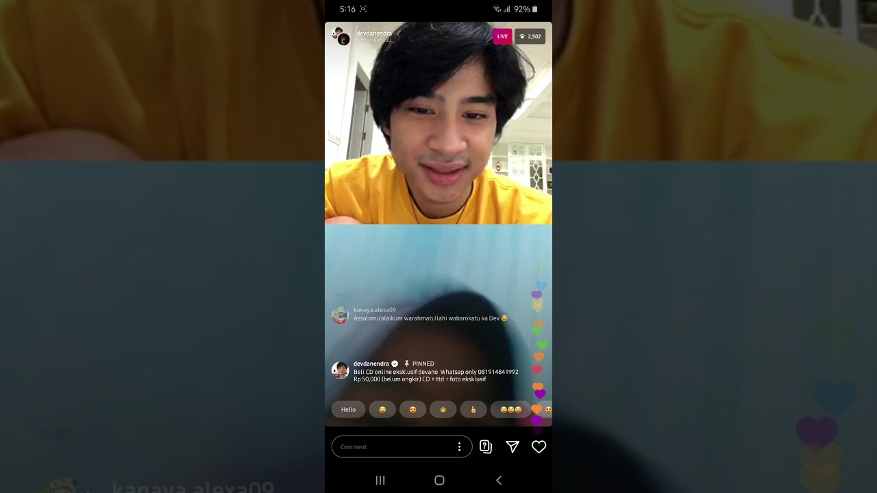 Ada Naura kasih kejutan ke Devano pas lagi Live IG