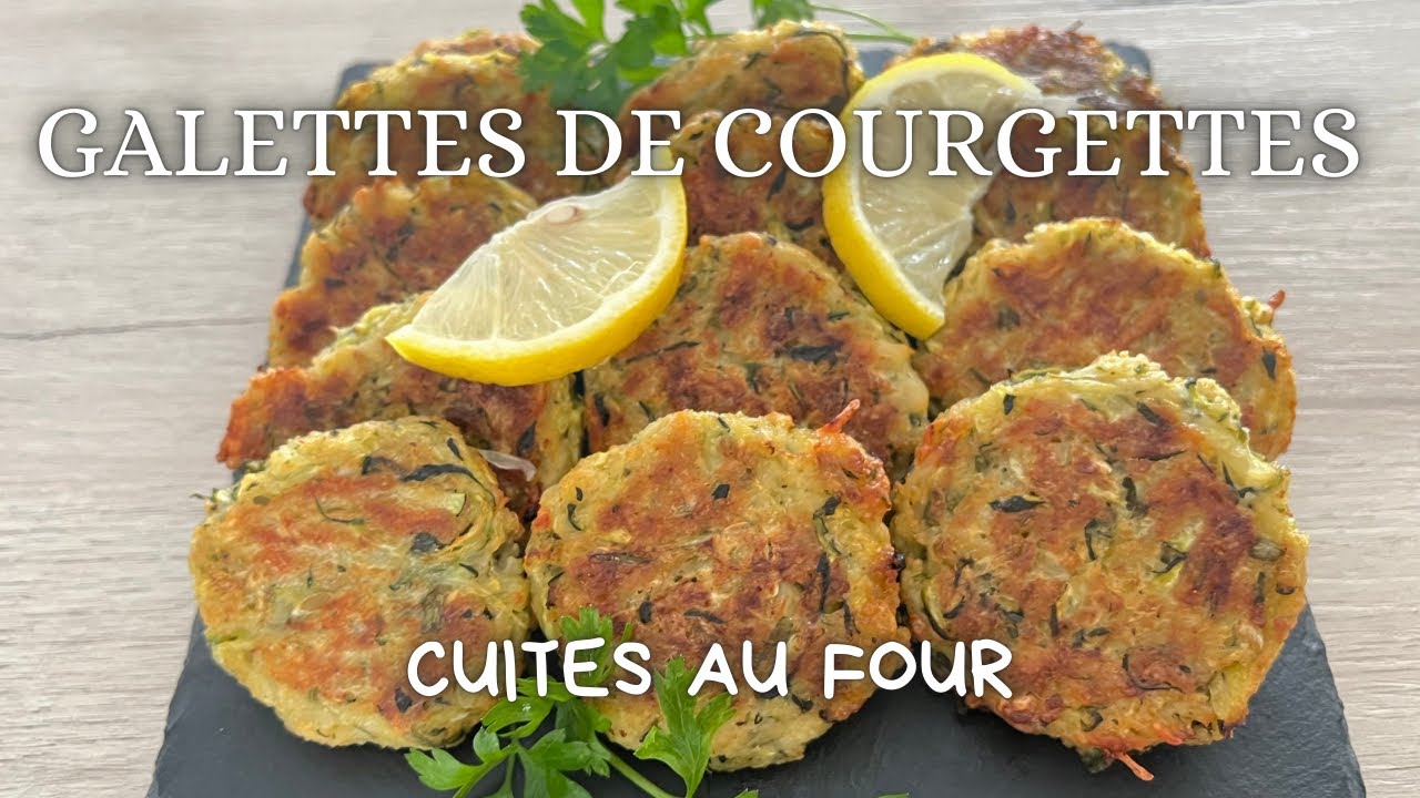Délicieuses galettes de courgettes cuites au four.