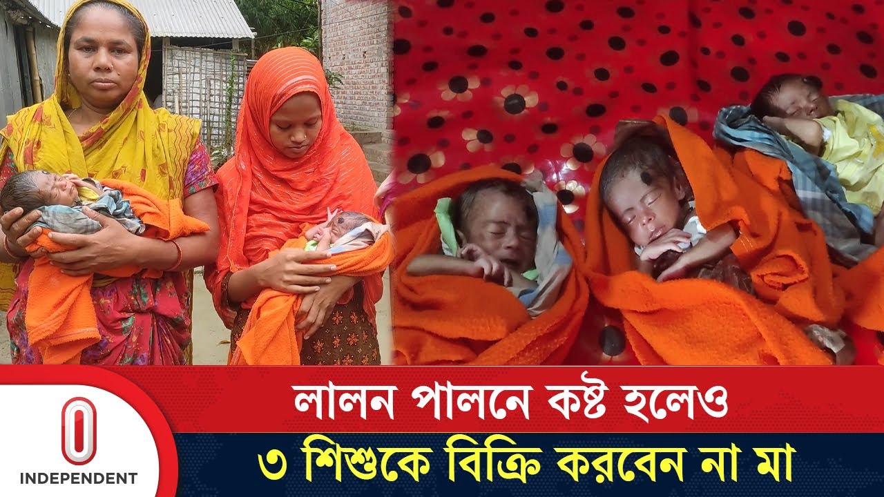 ৩ শি'শু'র ভারে জর্জরিত পরিবার, বিক্রির পরামর্শ ফিরিয়ে দিলেন মা | Sherpur | Independent TV