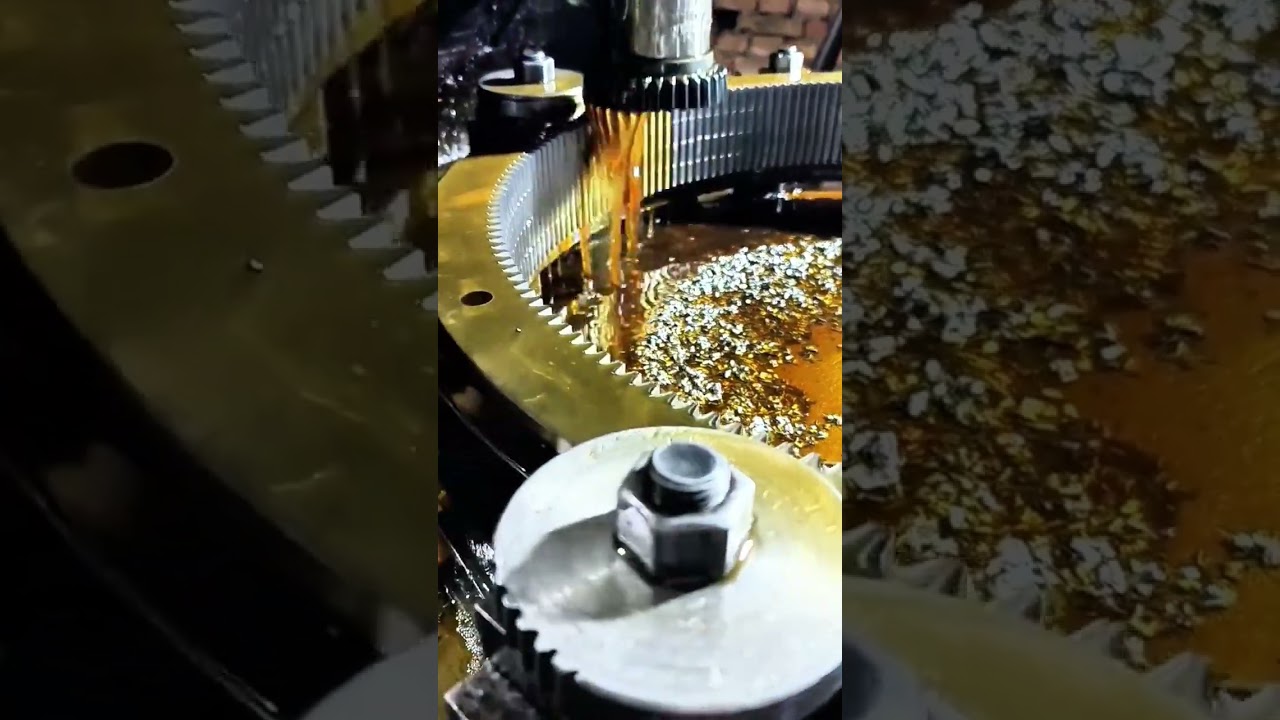 Large Wheel Gear Cutting Process with Precision Hobbing Machine #shorts