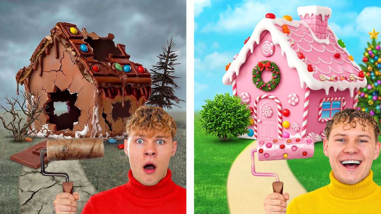 WIE MAAKT HET MOOISTE SNOEPHUISJE? | Kerst Challenge!