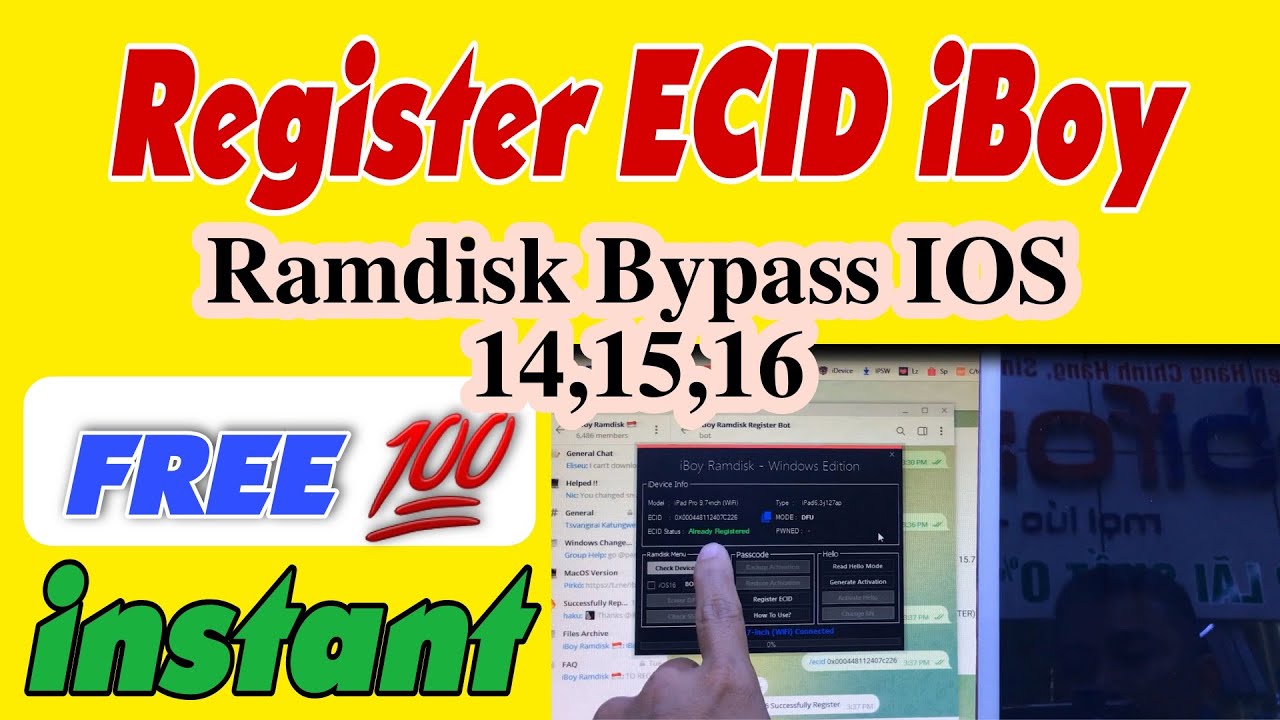 [NEW] How to Register ECID FREE | Bypass iCloud iOS 14, 15, 16 | Tool iBoy RAMDISK | #vienthyhG