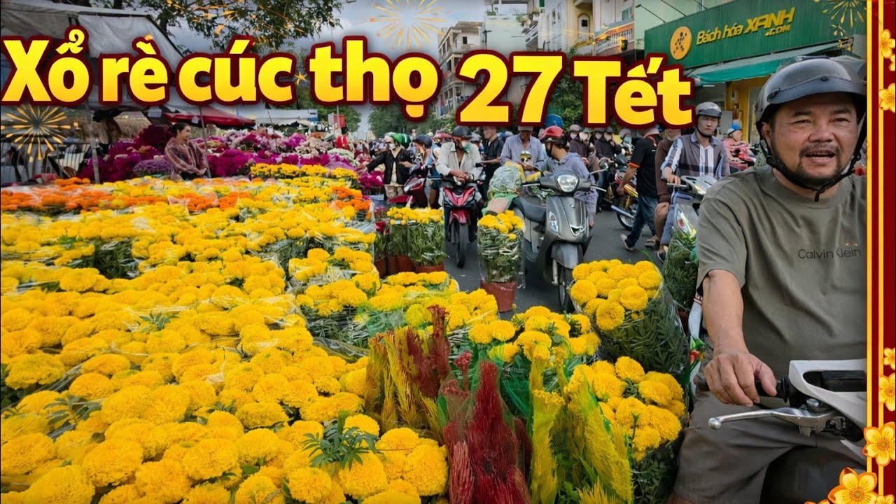 Xổ Rẻ Cúc Thọ 27 Tết Chợ Hoa Náo Nhiệt Nhà Nhà Mua Hoa Rẻ Về Chơi Tết