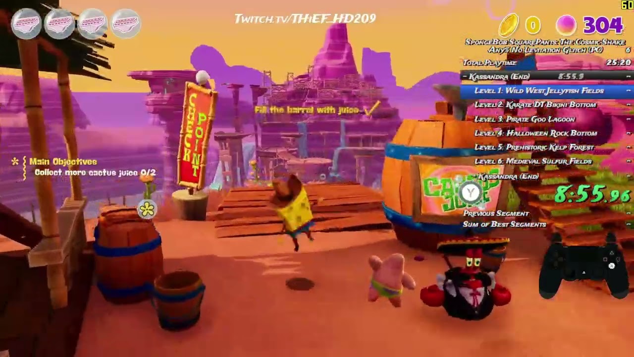 SpongeBob SquarePants: The Cosmic Shake Any% Speedrun in 01:50:50.417 (No Slam Glide)