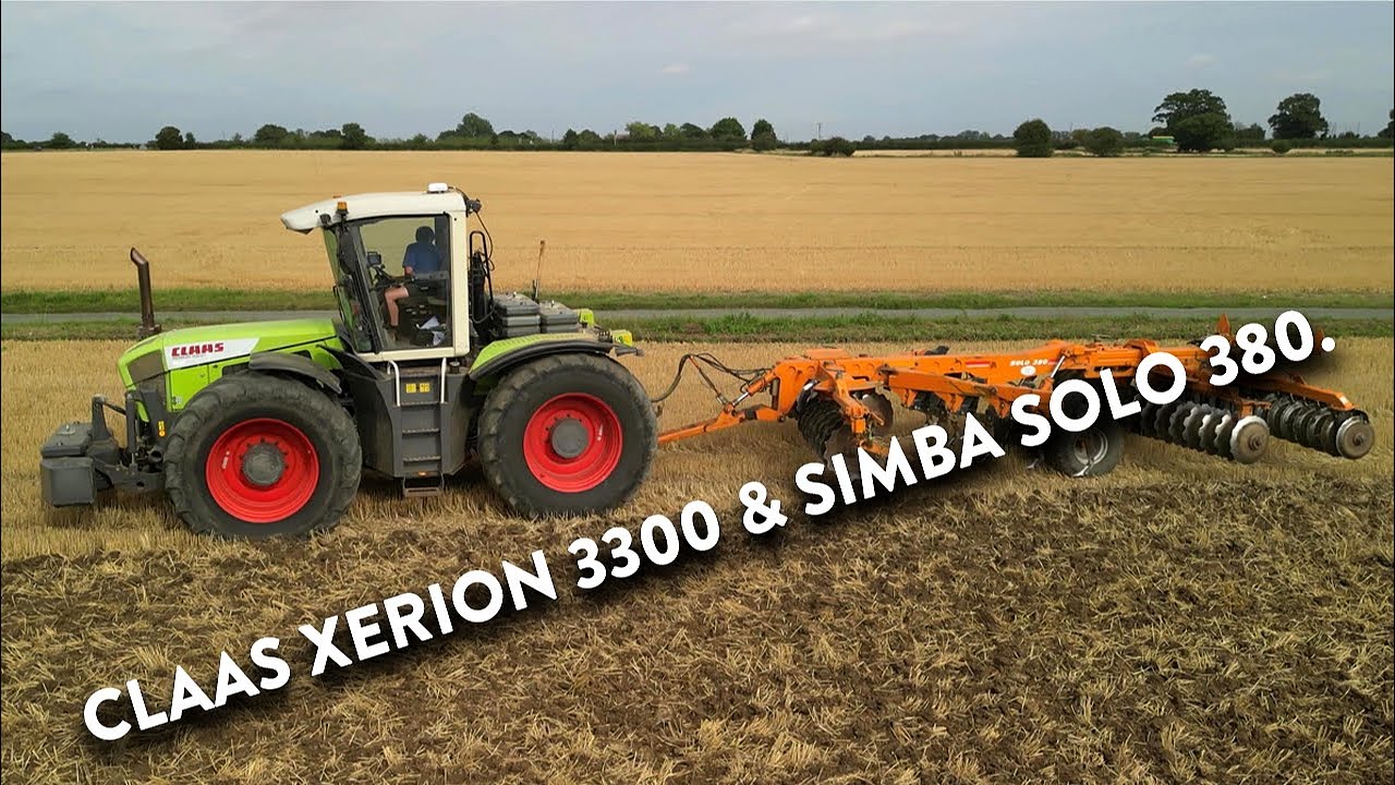 4Kᵁᴴᴰ Sept 2024: Claas Xerion 3300 cultivating with a Simba Solo 380 3.8m stubble cultivator