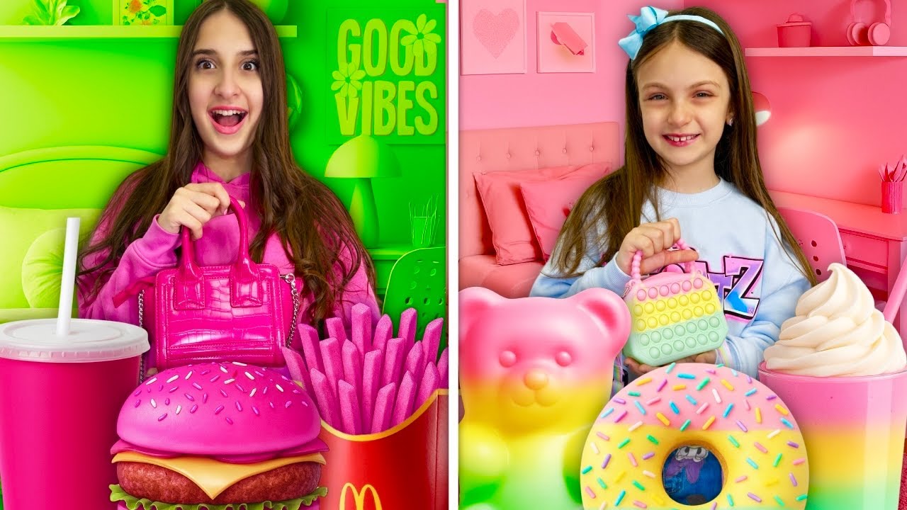 MANGIAMO per 24 ORE Solo CIBO del COLORE della Nostra BORSETTA👜 CHALLENGE 