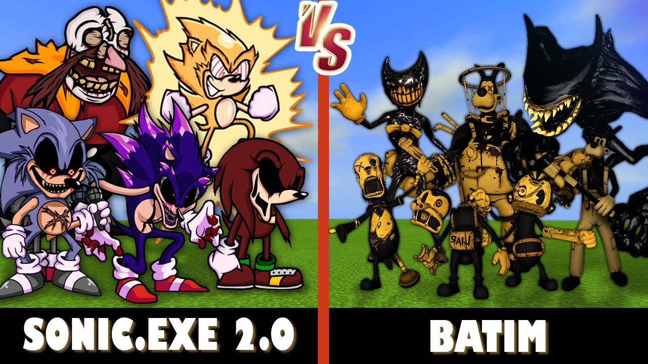 FNF Sonic.EXE 2.0 vs. Bendy and the Ink Machine | Minecraft (INTENSE!)