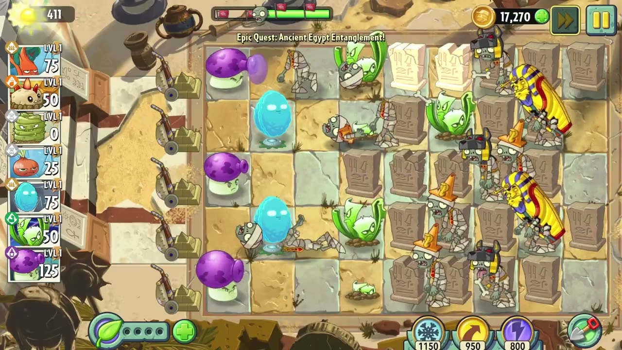 PvZ2 - Ancient Egypt - Day 26 - No Sunflowers, No Plant Food