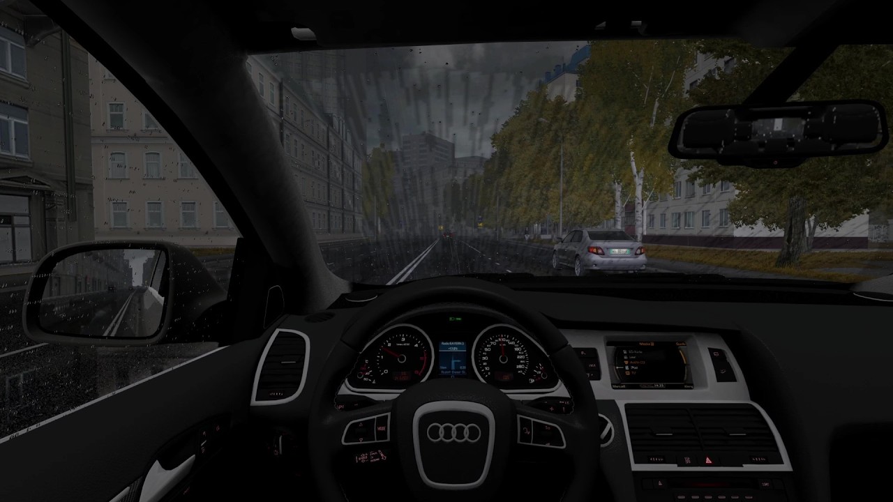 Audi Q7 4L 2009 - Rainy Drive - City Car Driving