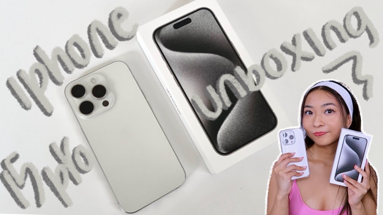 IPHONE 15 PRO UNBOXING + set up and first impressions *white titanium